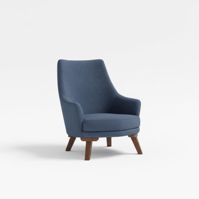 Luxus Polster Textil Lehnstuhl Einsitzer Sessel Polster Möbel blau