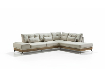 Möbel Ecksofa Holz Couch Wohnzimmer Sofa Couchen Sofas L-Form