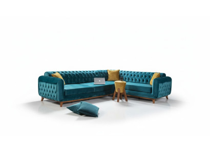 Ecksofa L-form Textil Luxus Sofa Wohnlandschaft Polster Couch Möbel