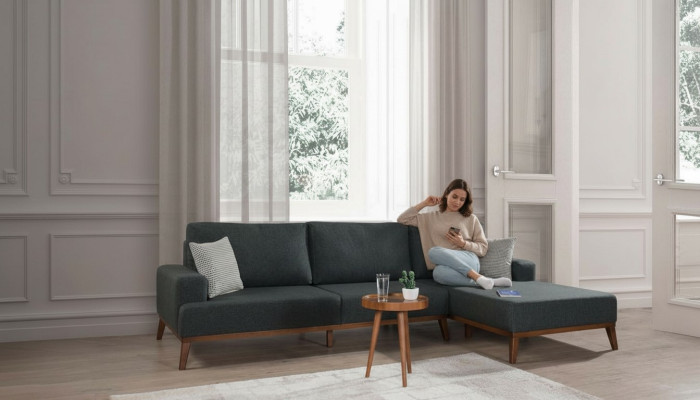 Ecksofa L-Form Garnitur Textil Sitz Wohnzimmer Polstermöbel Ecke Sofa