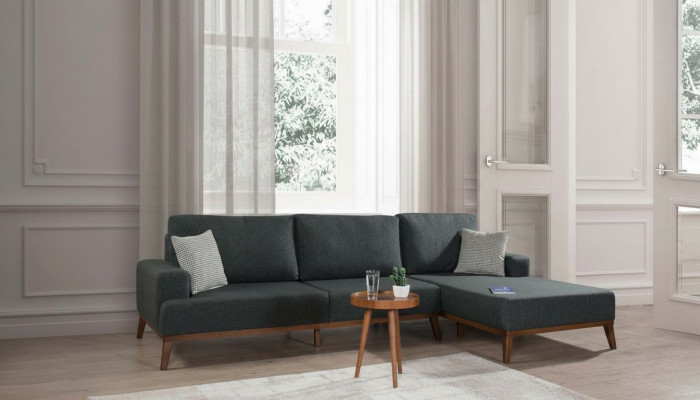 Ecksofa L-Form Garnitur Textil Sitz Wohnzimmer Polstermöbel Ecke Sofa