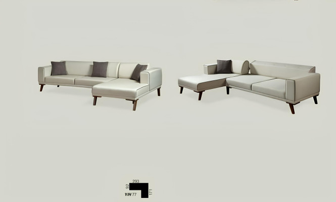 Ecksofa L-Form Sofas Couches Ecke Couch Polstermöbel Textil Weiß