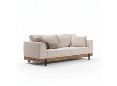 Wohnzimmer Sofa 3 Sitzer Beige Textil Sofas Couch Polster Möbel