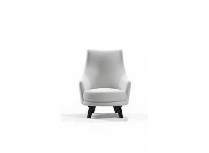 Moderne Wohnzimmer Sessel Einsitzer Design Holz Farbe grau Textil