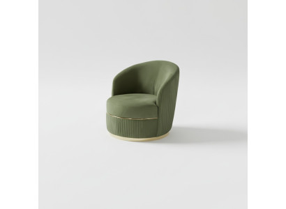 Modern Runder Sessel Einsitzer Polster Designer Textil Stoff