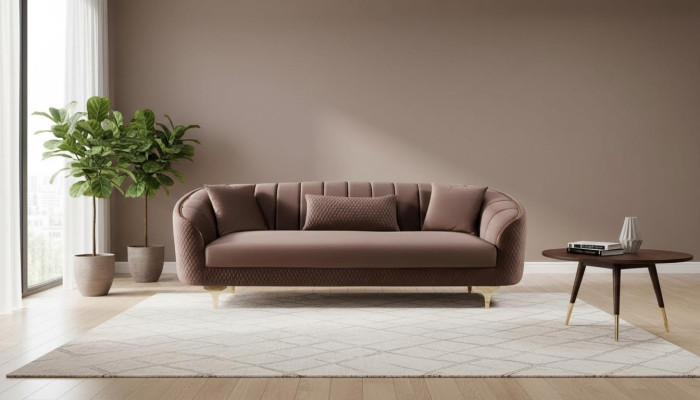 Wohnzimmer Sofa 3 Sitz Couchen Sofas Gepolsterte Couch Stoff Möbel Einrichtung