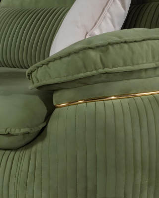 Moderner Textilsofas 3 Sitz Couch Dreisitzer Polster Möbel Farbe Grün