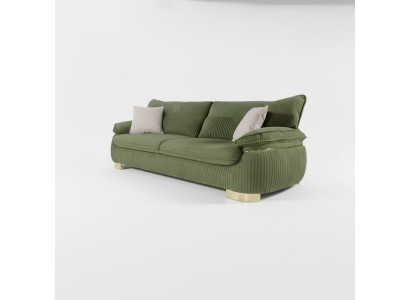 Moderner Textilsofas 3 Sitz Couch Dreisitzer Polster Möbel Farbe Grün