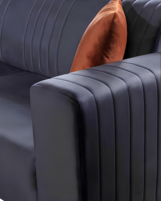 Grau Dreisitzer Couch Elegante Sofa Sitzmöbel Wohnzimmer Samt
