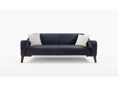 Elegante Schwarz Dreisitzer Couch Sofa Wohnzimmer Sitzmöbel Samt