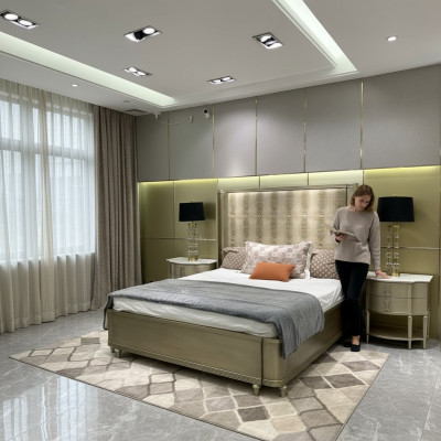 Bett Polster Design Luxus Doppel Betten Schlafzimmer Holz Crocco Stil Design Neu
