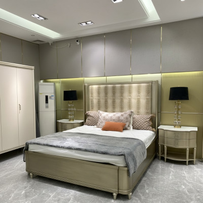 Bett Polster Design Luxus Doppel Betten Schlafzimmer Holz Crocco Stil Design Neu