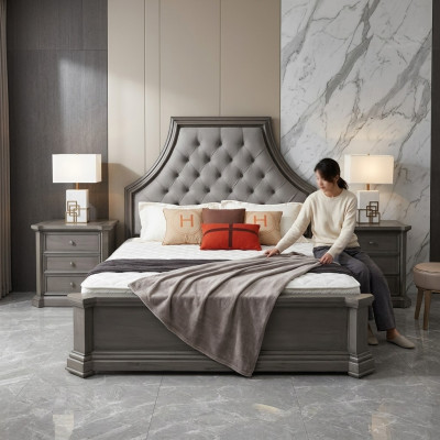 Schlafzimmer Ehebett Design Doppelbett Chesterfield Bett Polster Betten Möbel