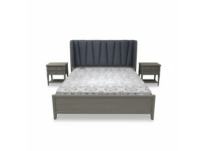 Modernes Bett Polster Design Luxus Doppel Hotel Betten Möbel Ehe Holzbetten Grau