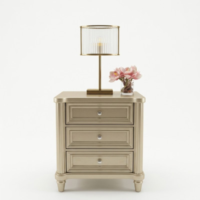 Nachttische Nachttisch Nachtkonsole Design Schlafzimmer Beistelltisch Gold Holz