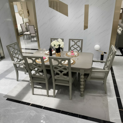 Esszimmer Garnitur Tisch Stuhl Hocker Essgarnitur Stühle Set 6tlg Antik Stil Neu