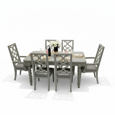 Esszimmer Garnitur Tisch Stuhl Hocker Essgarnitur Stühle Set 6tlg Antik Stil Neu