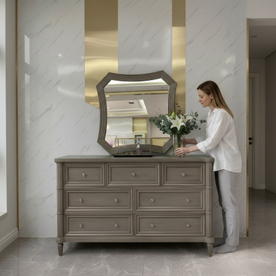 Luxus Kommode Spiegel Style Design Möbel Modern Schlafzimmer Kommode neu braun