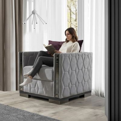 Sessel Einsitzer Möbel Wohnzimmer Couch Sofa Relax Spiegel Elemente