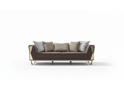 Dreisitzer Sofa 3 Sitz Sofas Wohnzimmer Couch Stoff Couchen Möbel grau