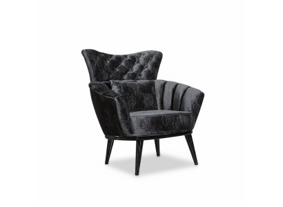 Möbel Design Sessel Modern Design Sessel Textil Wohnzimmer schwarz