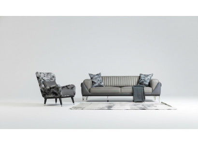 Sofa Garnitur 3+1 Sitzer Wohnzimmer Garnitur Sofa Sessel Sofa Neu Grau