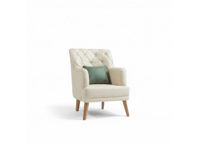 Wohnzimmer Sessel Möbel Modern Stoff Lounge Textil Kunstleder beige