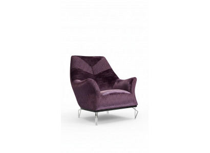 Sessel Einsitzer 1Sitzer Polster Sitz Designer Sitz Stoff Moderne Lila