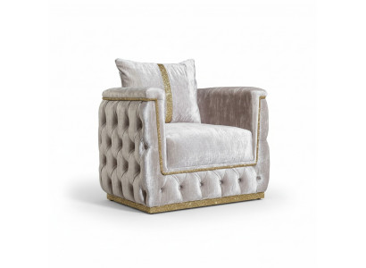 Sessel Sitz Modern Design Wohnzimmer Polster Metall mit Textil