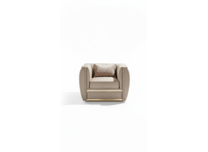Sessel Design Wohnzimmer Polster Holz Moderne Luxus Neu Farbe beige