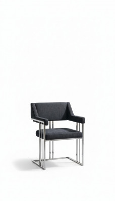 Esszimmer Stuhl Luxus Metall mit Textil Stühle Stil Modern Lehnstuhl