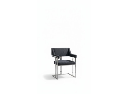Esszimmer Stuhl Luxus Metall mit Textil Stühle Stil Modern Lehnstuhl