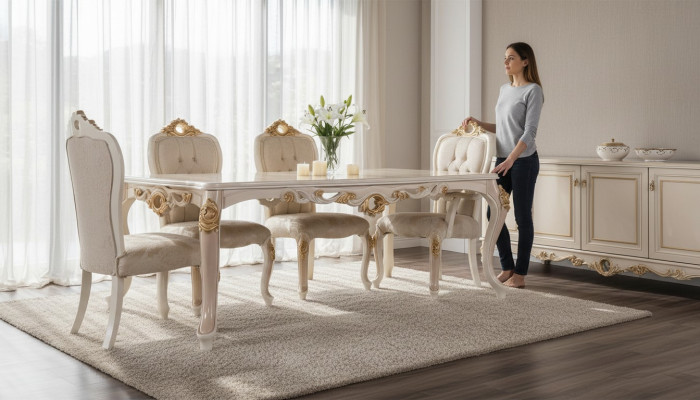 Set Stühle Gruppe Esszimmerstuhl Stuhl Holz Esszimmer 4x Stuhl Möbel Stil Lehn