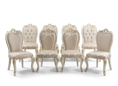 Set 8x Stühle Esszimmerstuhl Stuhl Set Holz Luxus Esszimmer Stil Barock Gruppe