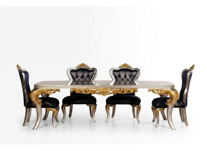 Set 4x Stühle Esszimmerstuhl Stuhl Lehn Luxus Esszimmer Ess Stil Barock 4tlg.