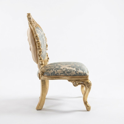 Esszimmerstuhl Stuhl Stühle Holz Luxus Esszimmer Ess Stoff Stil Barock Lehn