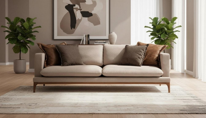 Zweisitzer Sofa 2 Sitzer Sofas Stoff Textil Wohnzimmer Polyester Modern Stil Neu