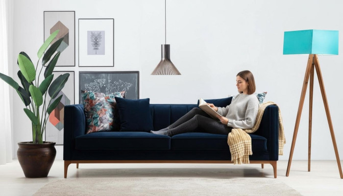 Dreisitzer Sofa 3 Sitzer Sofas Luxus Sitz Stoff Modern Stil Textil Couchen Möbel