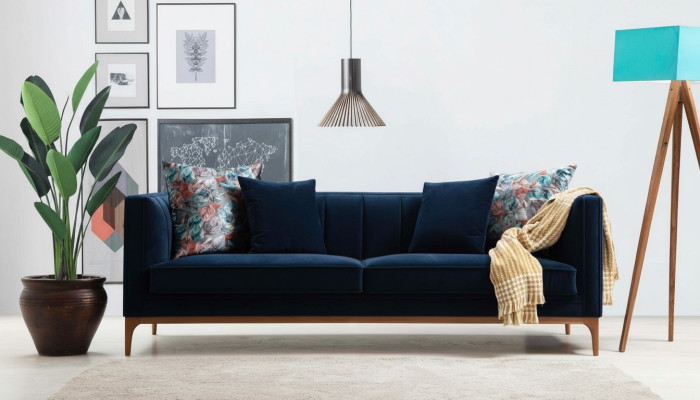 Dreisitzer Sofa 3 Sitzer Sofas Luxus Sitz Stoff Modern Stil Textil Couchen Möbel