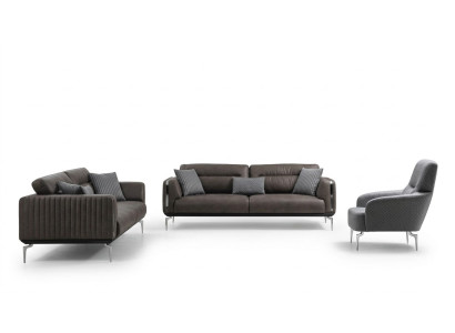 Sofagarnitur Sofa Garnitur Sofas 3+3+1 Sitzer Sessel Modern Polyester Dreisitzer