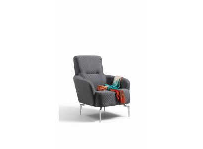 Sessel Einsitzer Luxus 1 Sitzer Polster Sitz Designer Textil Sitz Stoff Modern