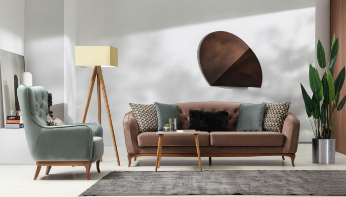 Garnitur Sofagarnitur Luxus Sofa 4+1 Sitz Gruppe Wohnzimmer Stoff Design Möbel