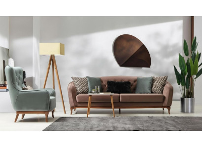 Garnitur Sofagarnitur Luxus Sofa 4+1 Sitz Gruppe Wohnzimmer Stoff Design Möbel