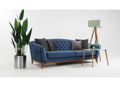 Luxus Sofa Design Dreisitzer Moderne Couch Blau Couchen Möbel Polster Loft Neu