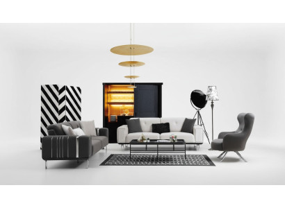 Sofagarnitur Sofa Luxus Couch Set 3+3+1 Sitz Sofas Sessel Stoff Design Möbel Neu