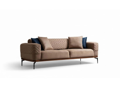 Luxus Sofa Design Dreisitzer Moderne Couch Taupe Couchen Möbel Polster Loft Neu