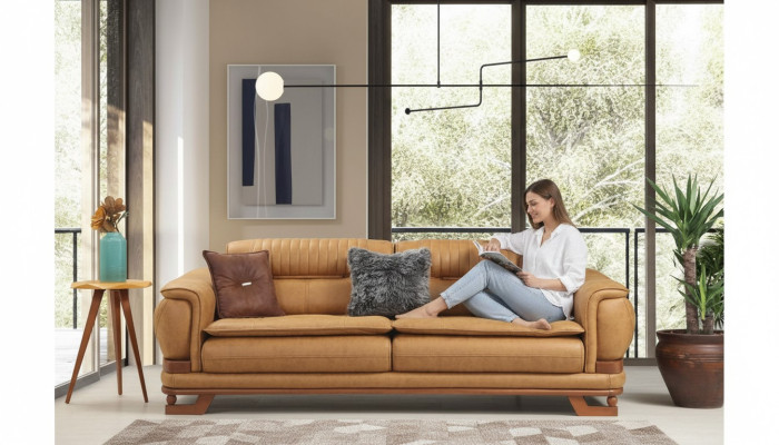 Dreibettsofa Dreisitzer Sofa 3 Sitzer Sofas Design Wohnzimmer Kunstleder