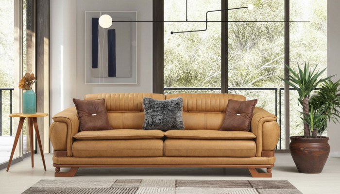 Dreibettsofa Dreisitzer Sofa 3 Sitzer Sofas Design Wohnzimmer Kunstleder