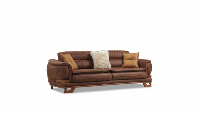 Luxus Dreibettsofa Dreisitzer Sofa 3 Sitzer Design Wohnzimmer Kunstleder