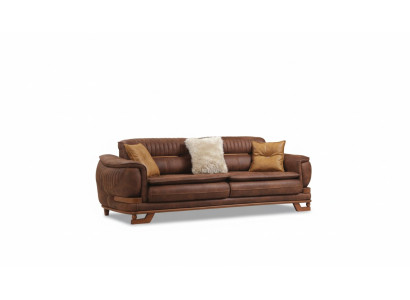 Luxus Dreibettsofa Dreisitzer Sofa 3 Sitzer Design Wohnzimmer Kunstleder